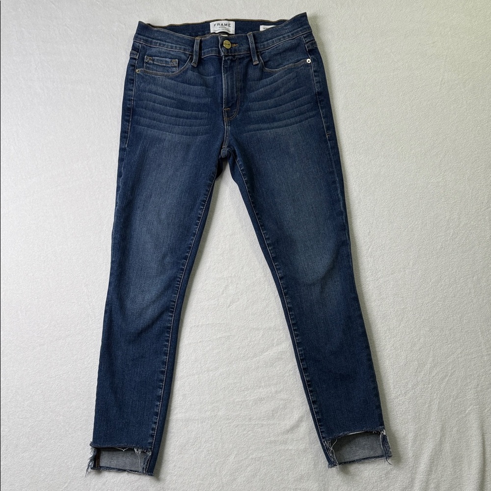 Frame Le Skinny De Jeanne Denim Dark Wash Ankle Jeans